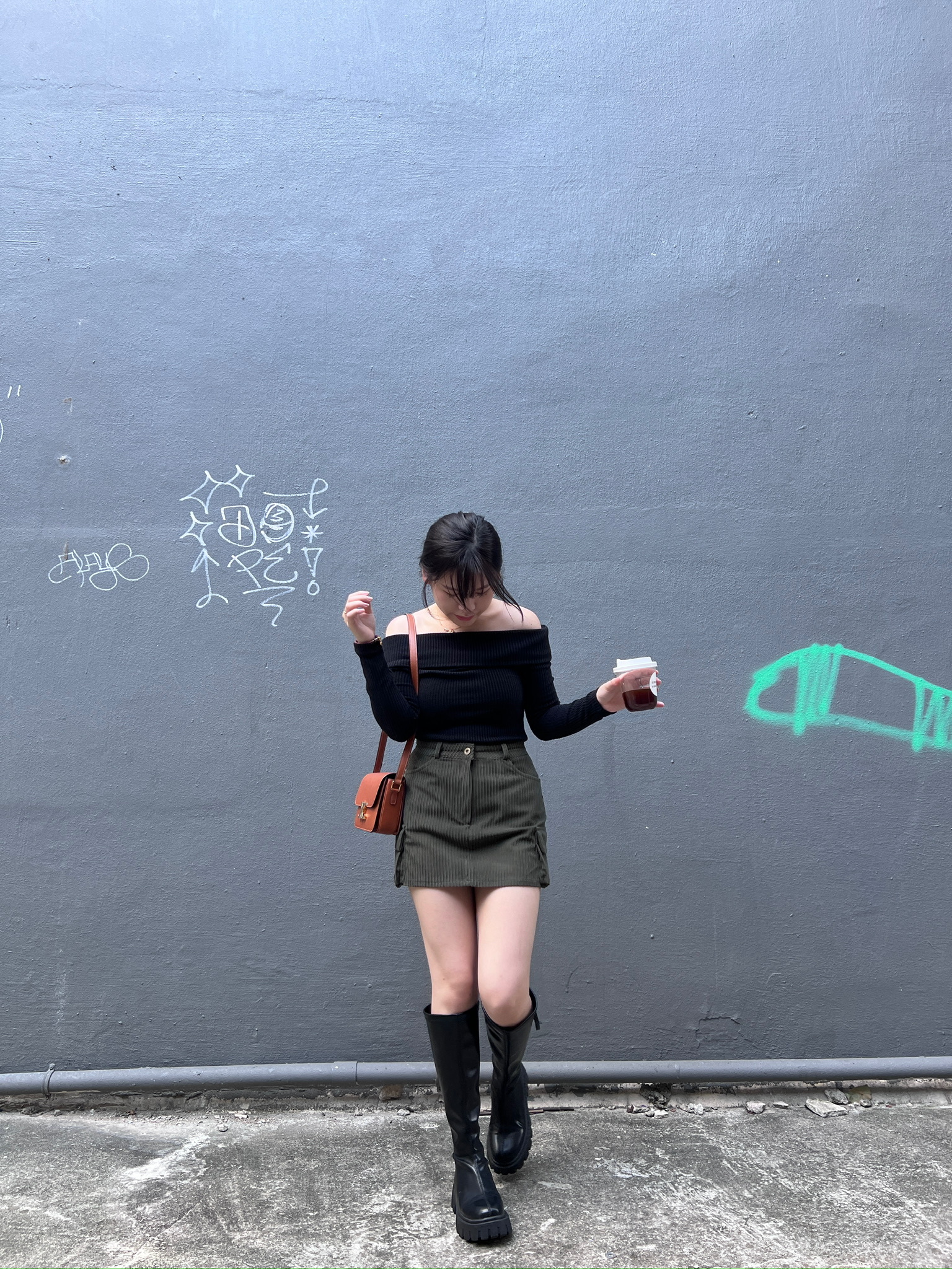 羅紋絨面工裝裙✨// 兩色入