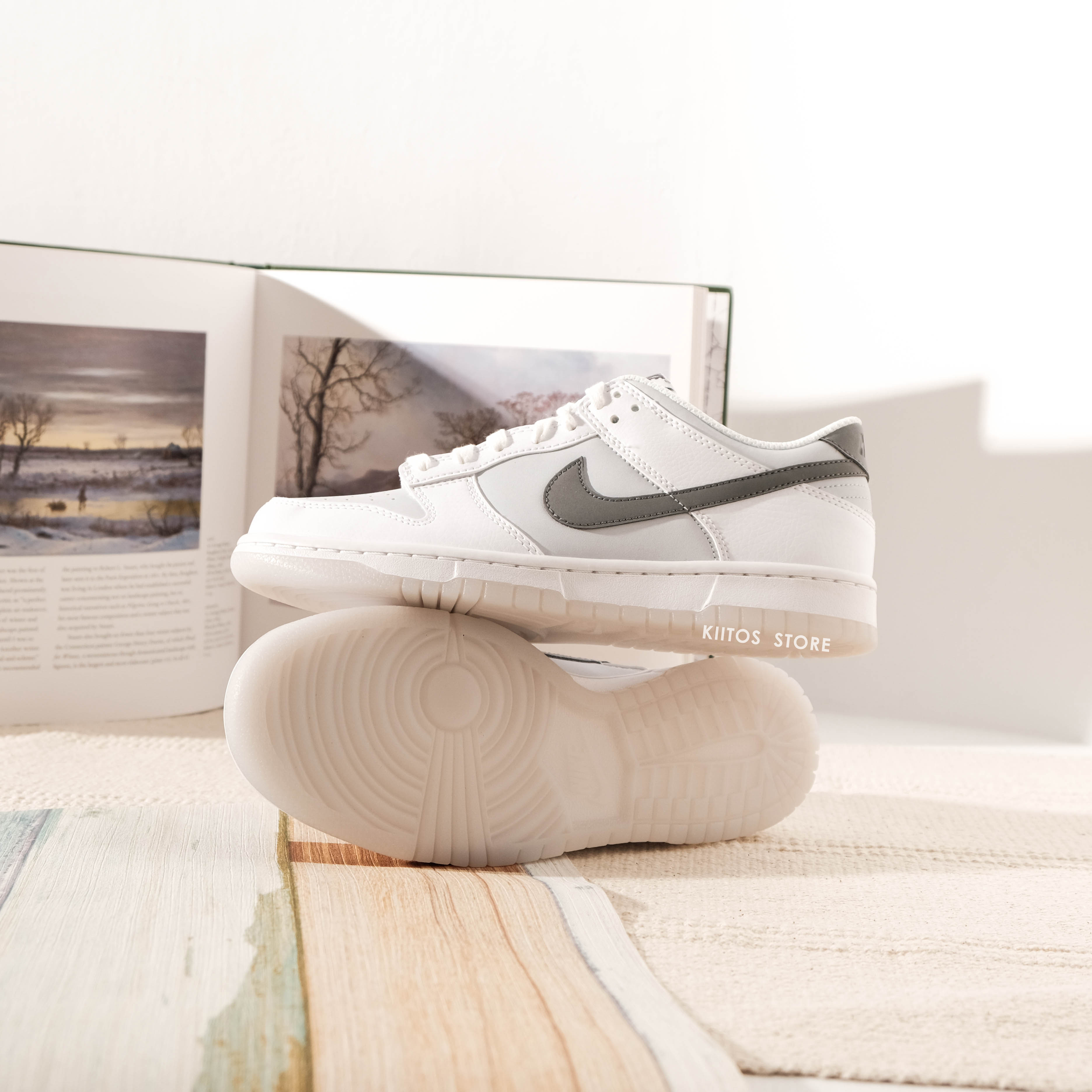 Nike Dunk Low  "Reflective White Grey " (GS) 反光 芝麻布丁  FV0365-100