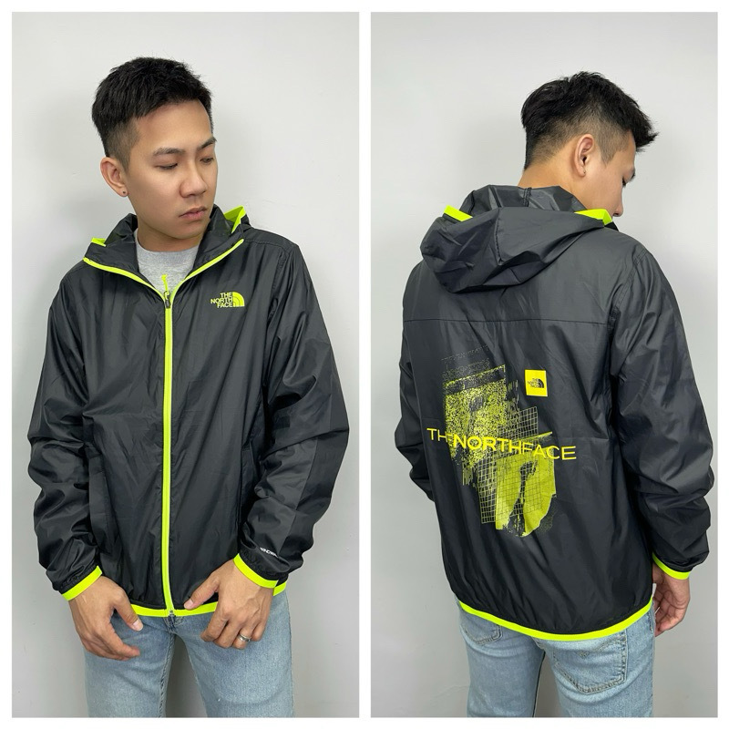 The North Face TNF 北臉 螢光綠滾邊 薄款 防風外套 連帽外套 薄外套