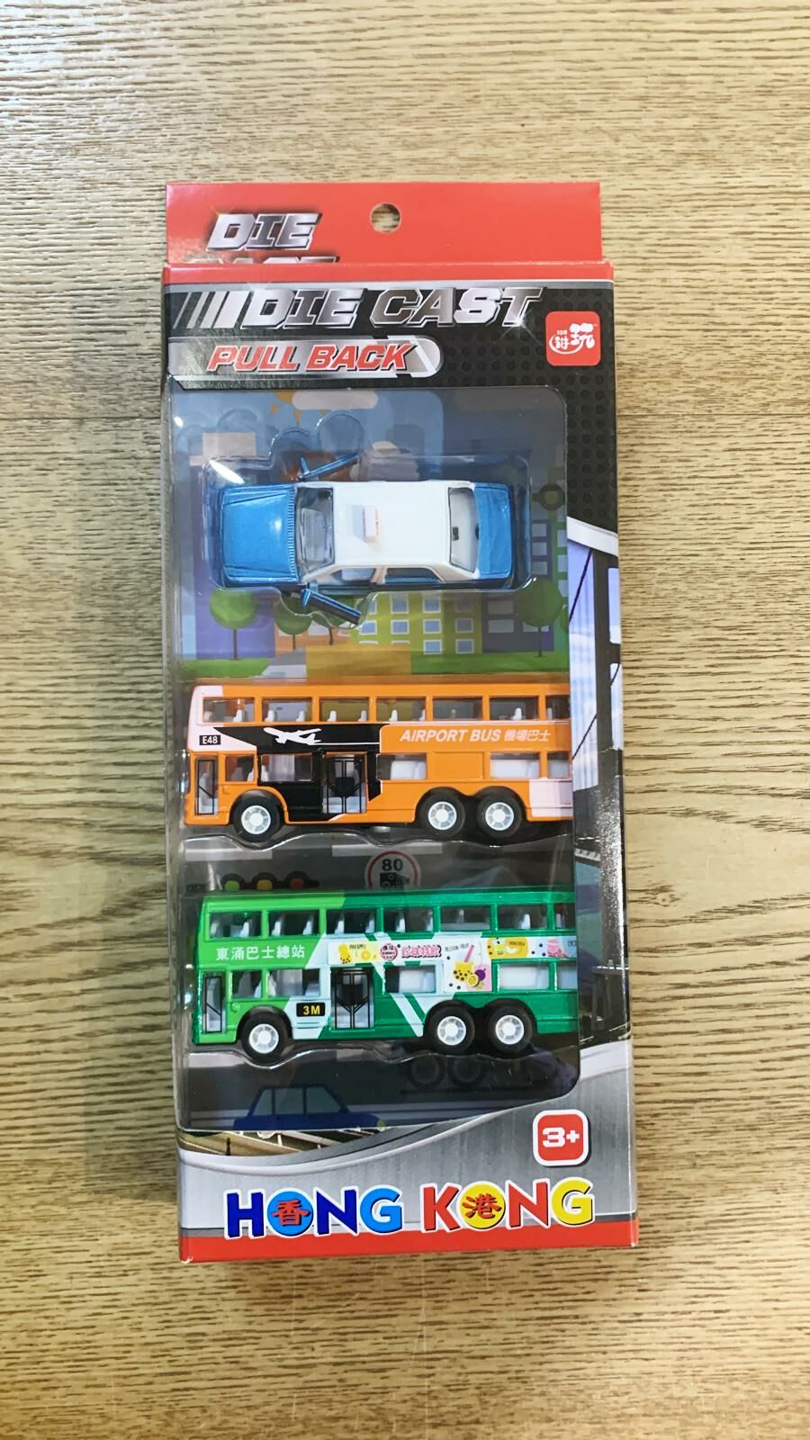 香港交通工具玩具-大嶼山 交通3架回力車 SJ084E