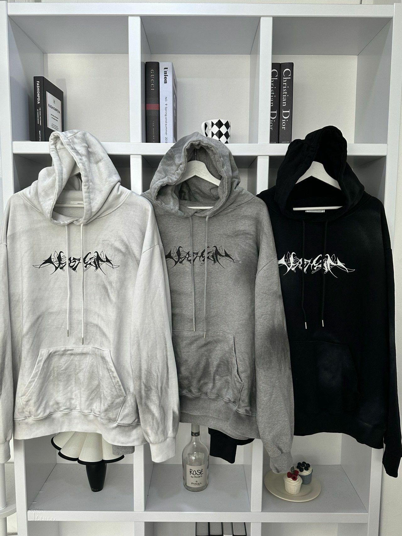 仿舊英文字連帽衛衣 T5228