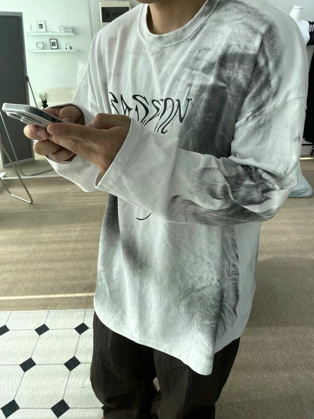 英文字長袖衫 T5231