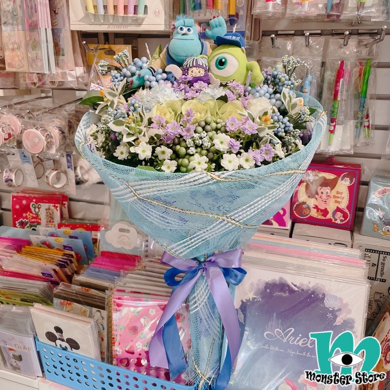 毛毛大眼仔阿布公仔花束