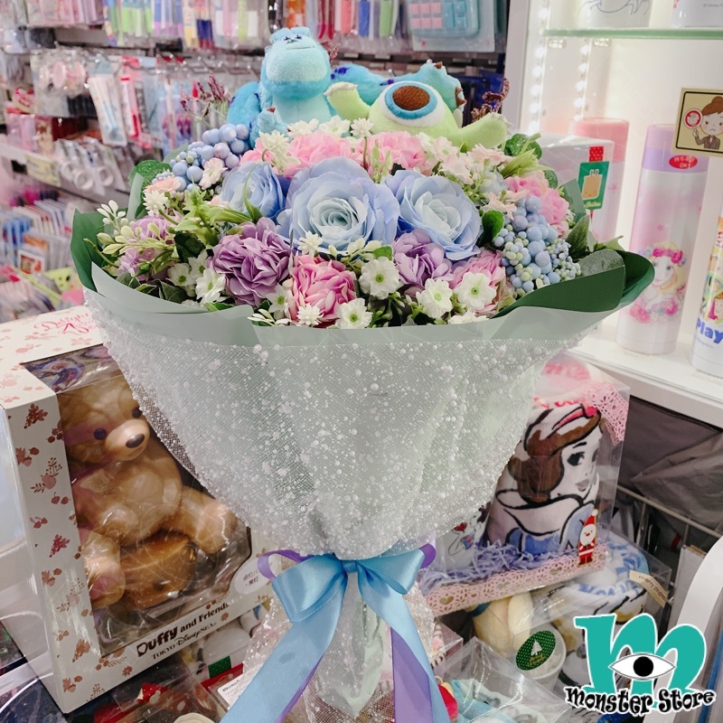 毛毛大眼仔公仔花束