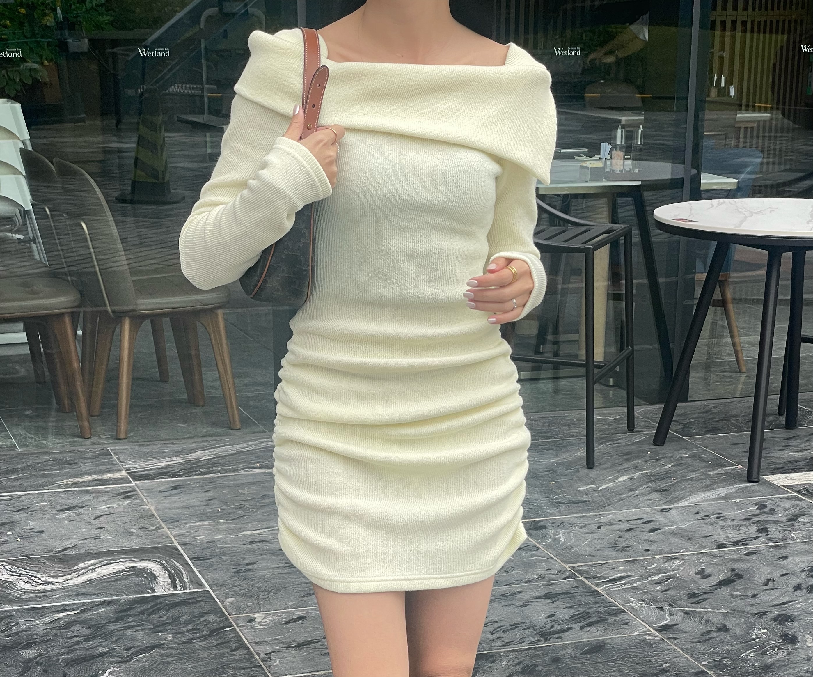 (現貨) 溫柔氣質針織連身裙 OPS1102 (黑)