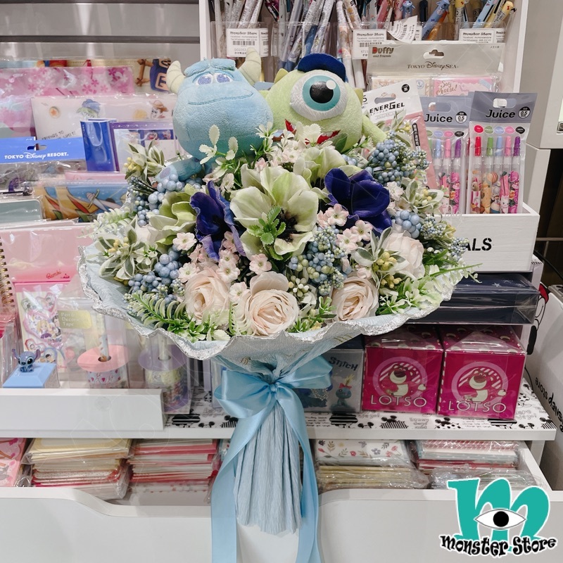 毛毛大眼仔公仔花束