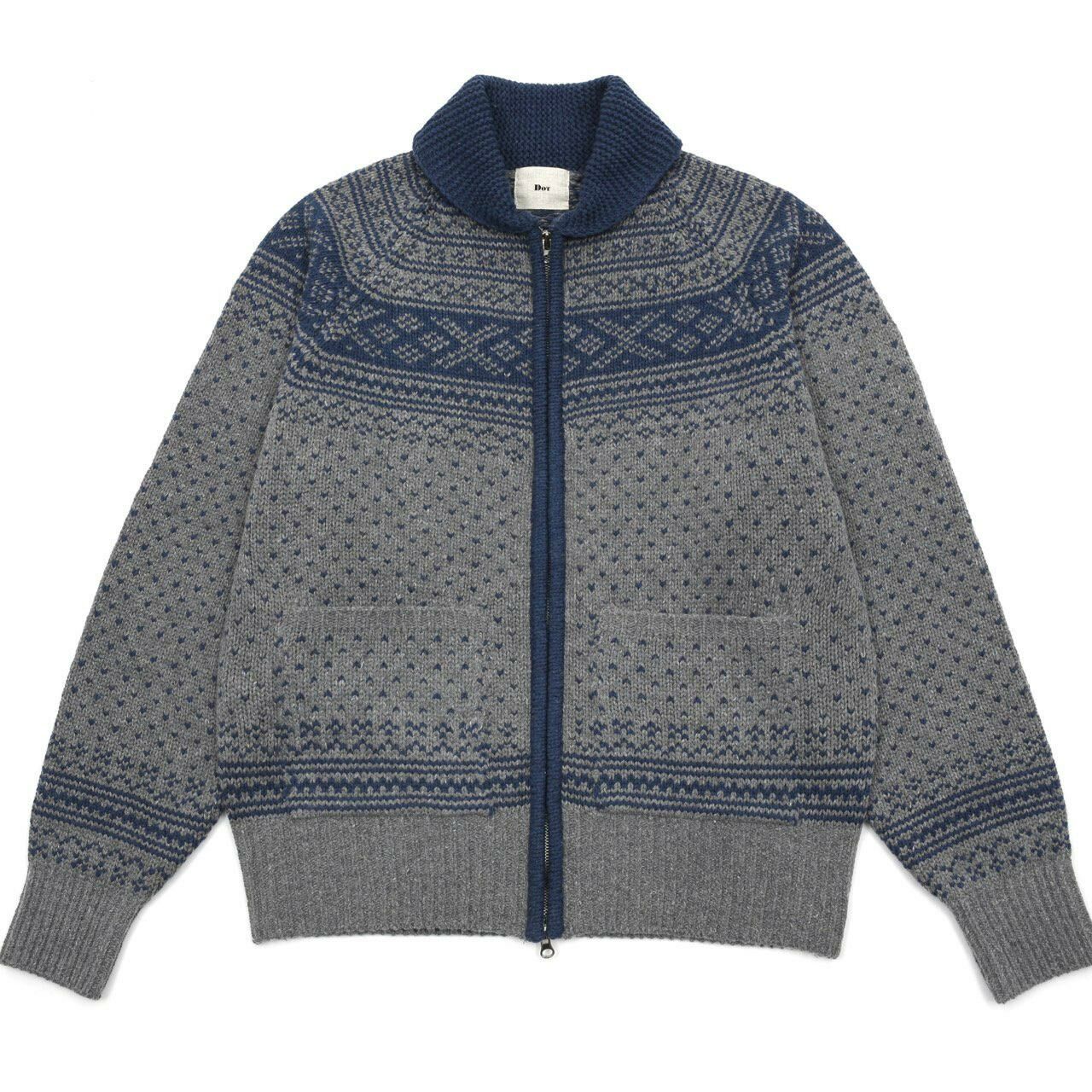 民族花拉鍊針織外套 DOT-058JK