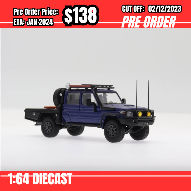 PO-$138 * Autobots Model  * 1:64 Toyota Land Cruiser LC79 Double Cabin Light Pick Up Blue [OD30/11]