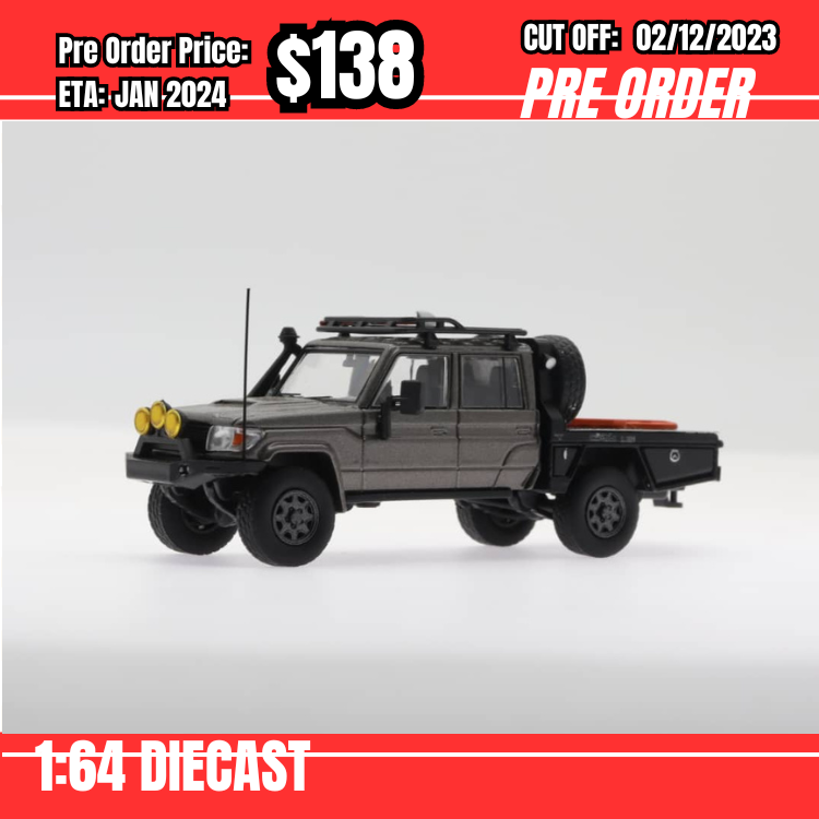 PO-$138 * Autobots Model  * 1:64 Toyota Land Cruiser LC79 Double Cabin Light Pick Up Grey [OD30/11]