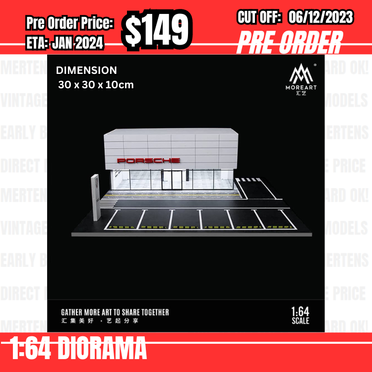 PO-$149 * Moreart * 1:64 Porsche Showroom [OD30/11]