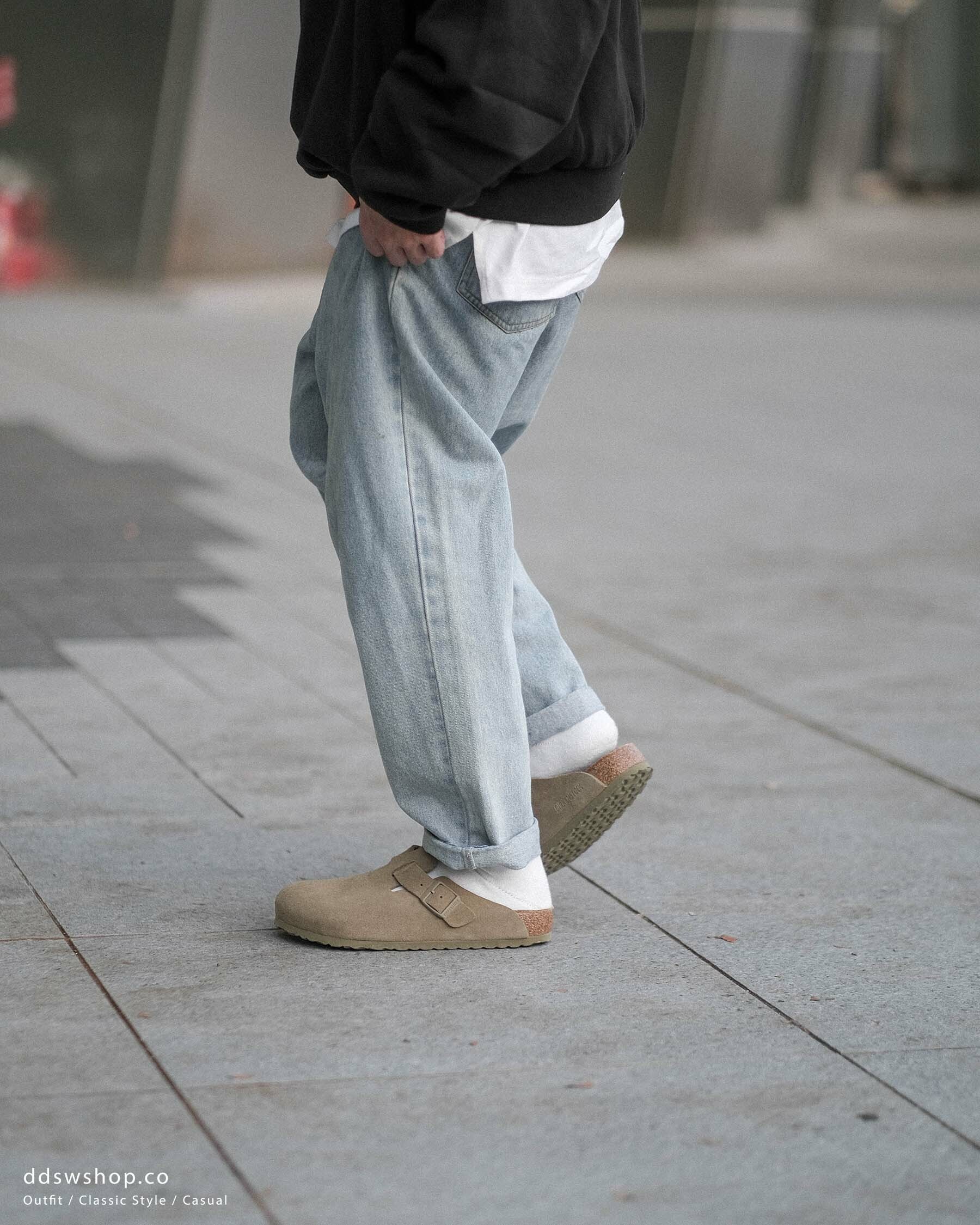 "代購" Birkenstock Boston Soft Regular FIT "Faded Khaki" 勃肯拖鞋 麂皮