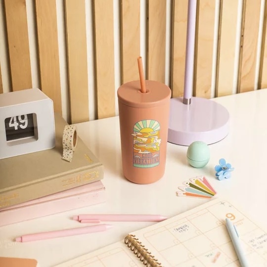 美國 Talking out of Turn/ 16oz環保吸管杯/ Ｇood Vibration