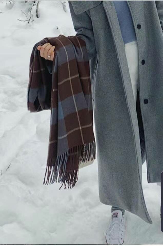 N802 仿羊絨英倫格仔頸巾