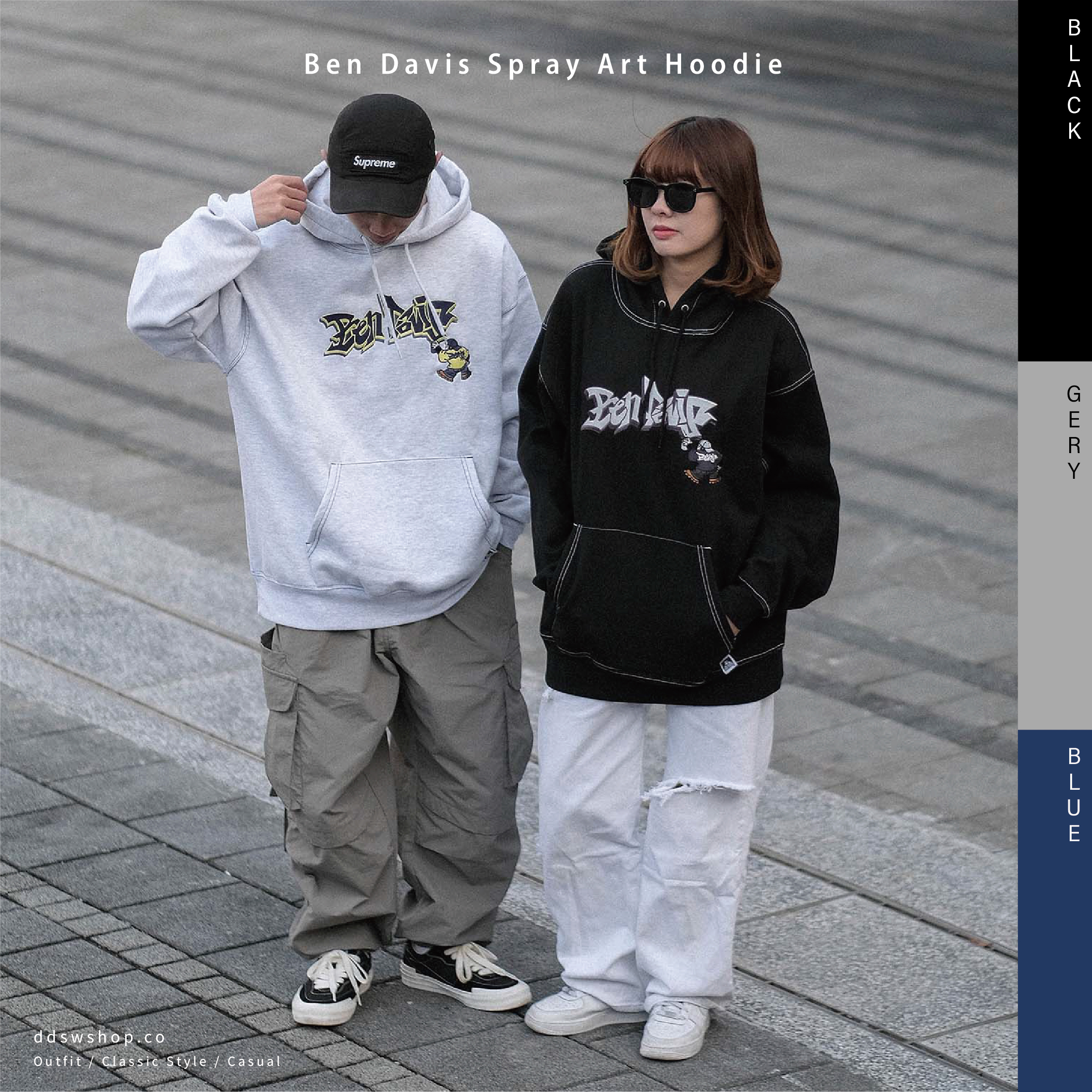 Ben Davis 帽踢 SPRAY ART HOODIE 塗鴉logo