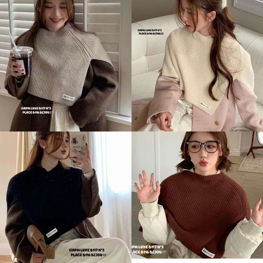 N809 一體成形直紋披肩