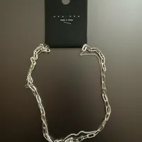 [S] NYU.NYU DOUBLE CHAIN PENDANT NECKLACE, SILVER, SNN292 (SNN292)