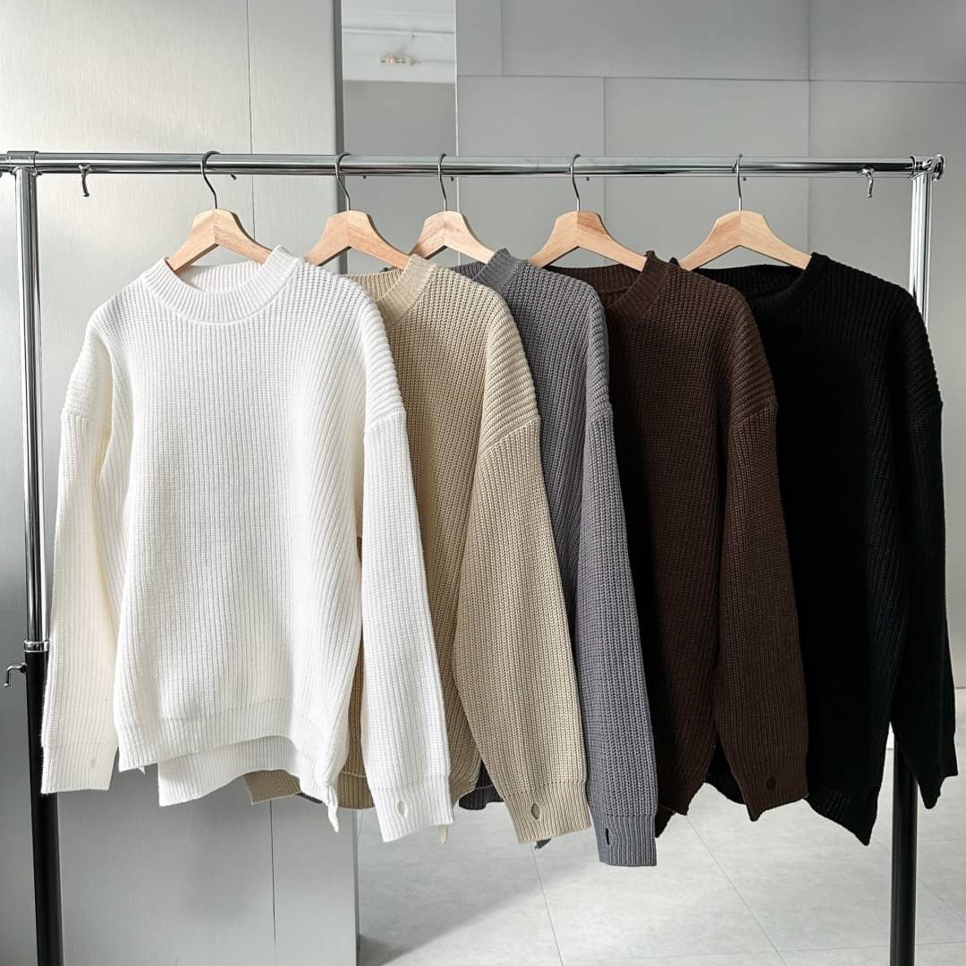 #98138 側開衩袖口開洞針織毛衣