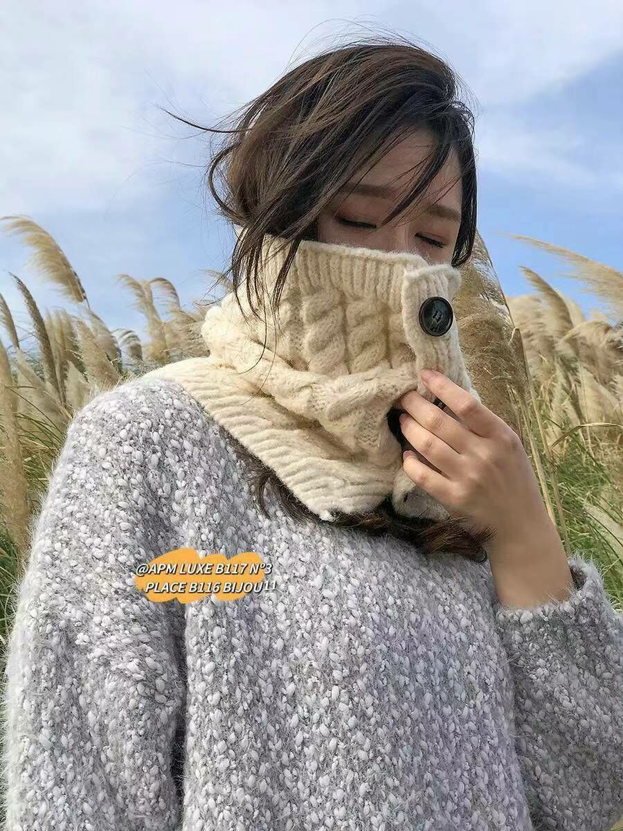 N814 粗麻花鈕扣頸圈