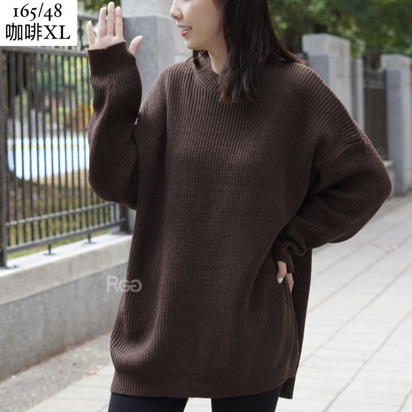 #98138 側開衩袖口開洞針織毛衣