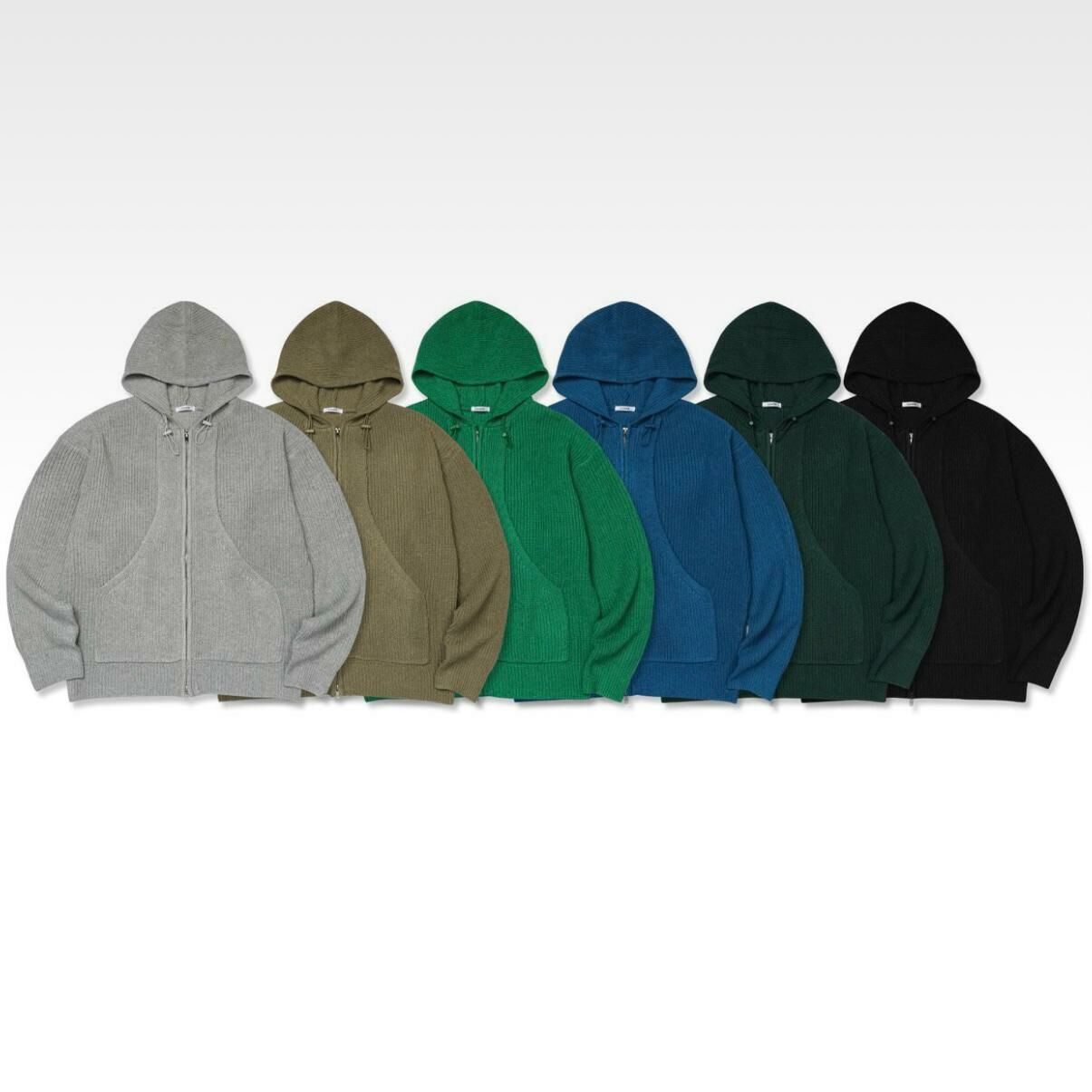 淨色連帽針織拉鍊外套 LOAFER-JK001