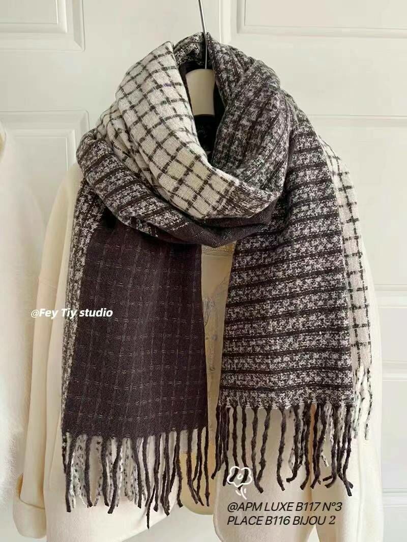 N817 多色格紋頸巾