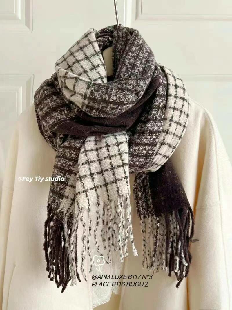 N817 多色格紋頸巾