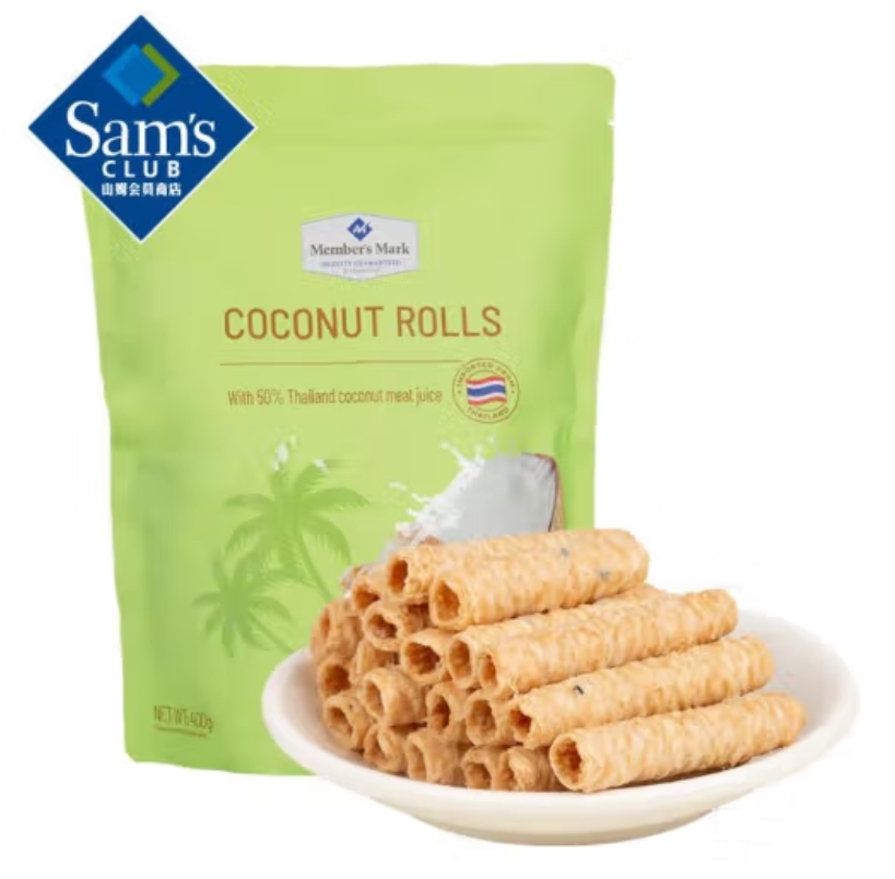 085【山姆會員商店】泰國進口 椰香脆卷(糕點) 400g Sam's Member's Mark MM (平行進口)