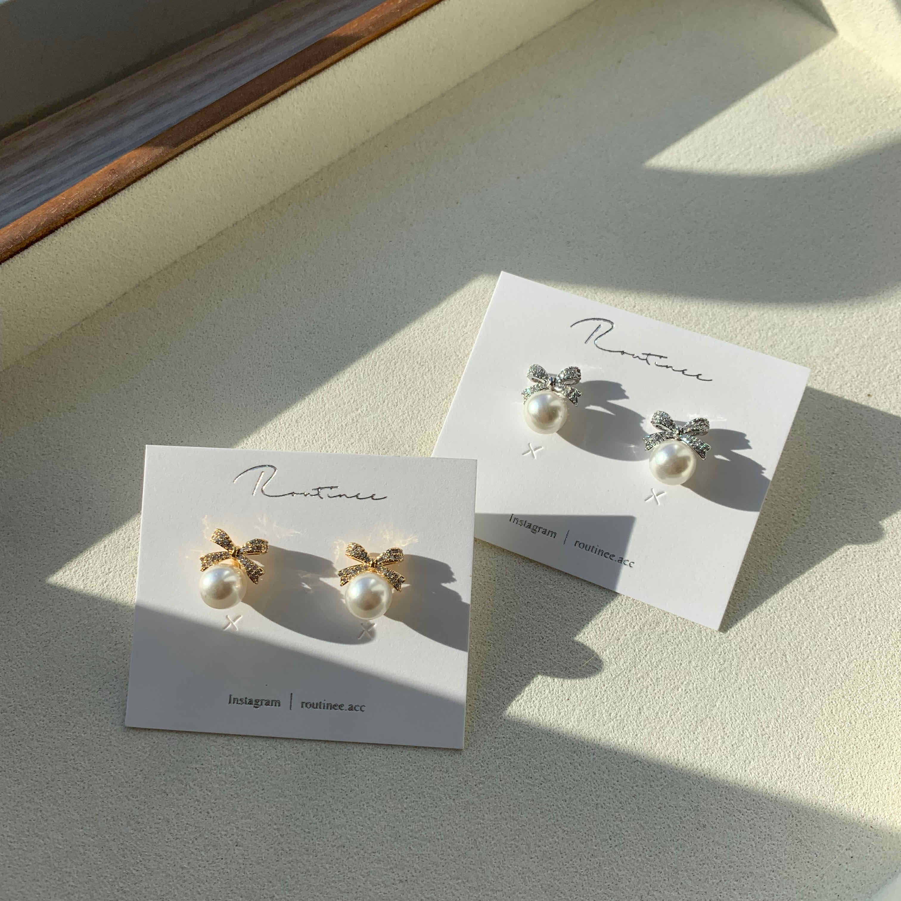 🇰🇷聖誕結珍珠耳環 純銀針｜2 color