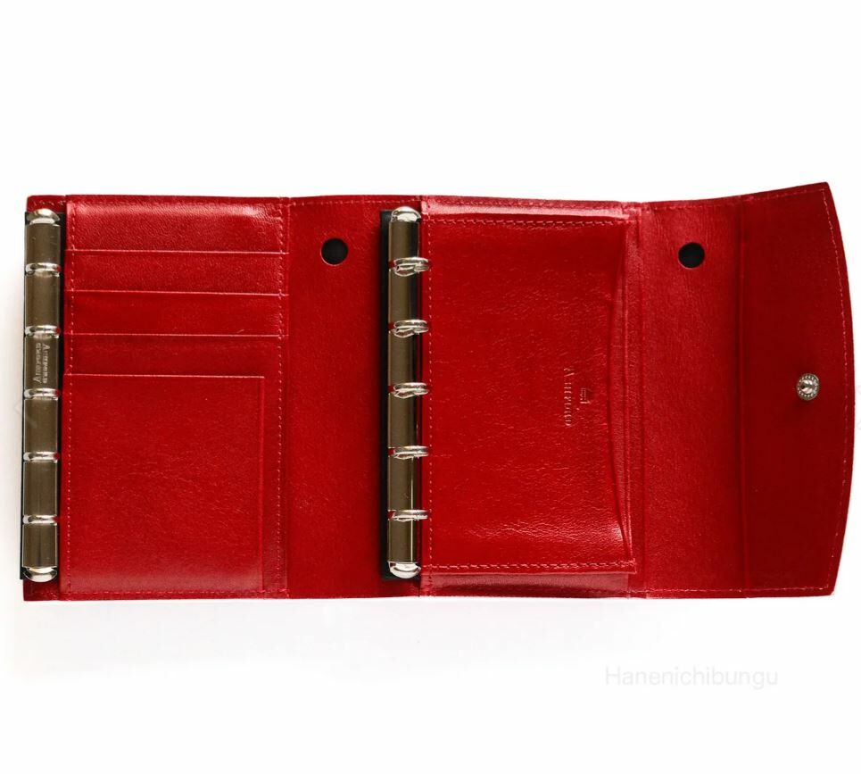 ASHFORD M5 ISSUE DOUBLED RING WALLET RED AND WHITE