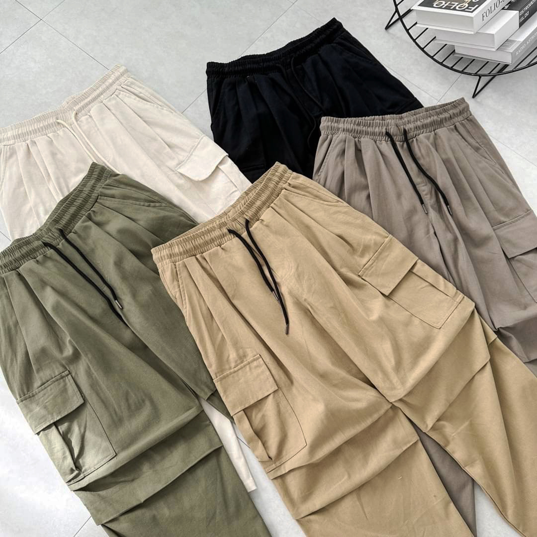 #1722 Outdoor寬版褶線工裝長褲商品細節照
