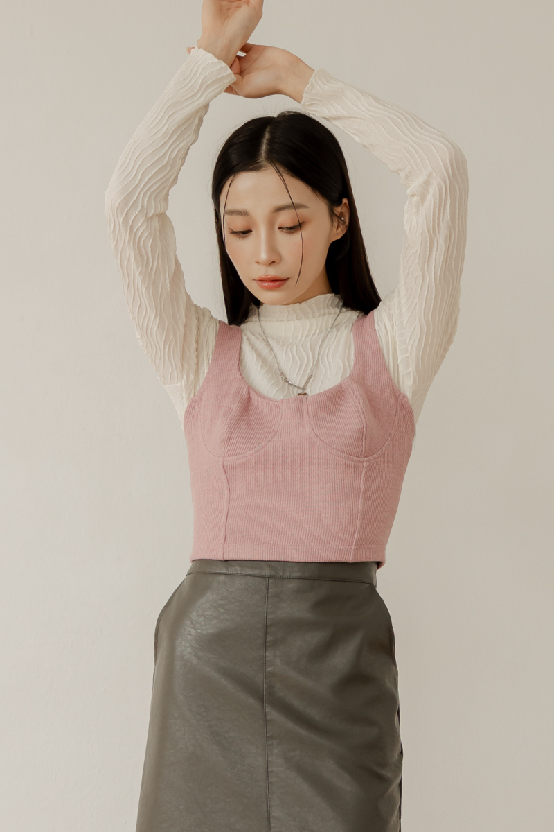 【官網限定】 羅紋馬甲式短版背心