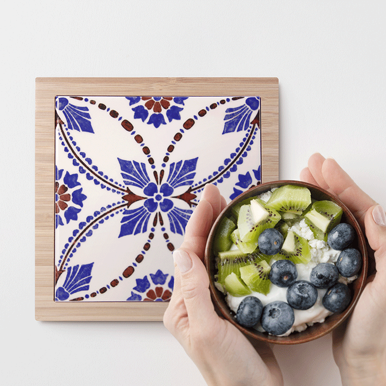 臺灣花磚竹鍋墊｜芳草落英花磚