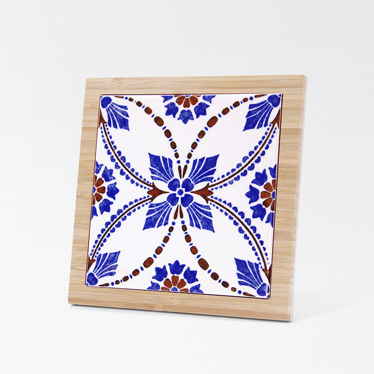 臺灣花磚竹鍋墊｜芳草落英花磚