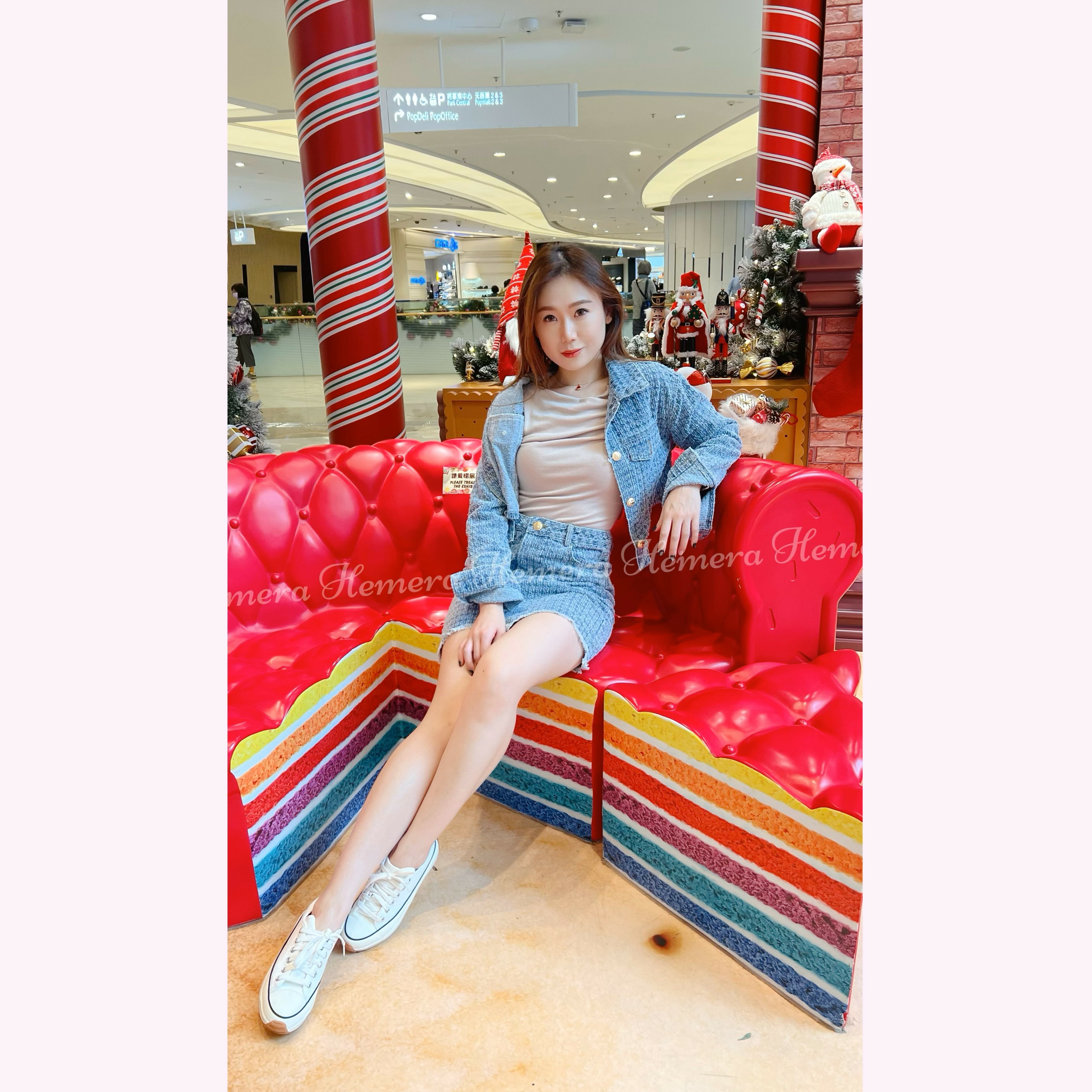 ST23W1214 牛仔小香套裝