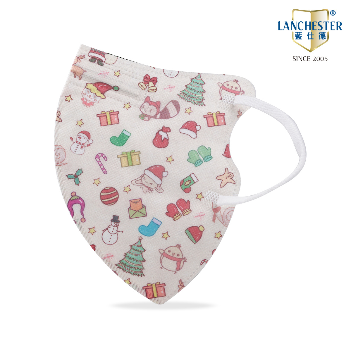 【蘭徹斯特奇遇記 X 動物大派對聖誕系列】3D立體彈力耳繩卡通口罩 (聖誕動物園)成人十片獨立包裝