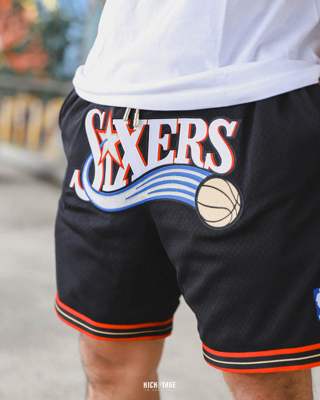 JUST DON x Mitchell & Ness M&N 黑色 76人 7吋 短褲【MNJD-SH44A】膝上球褲 IVERSON 艾佛森