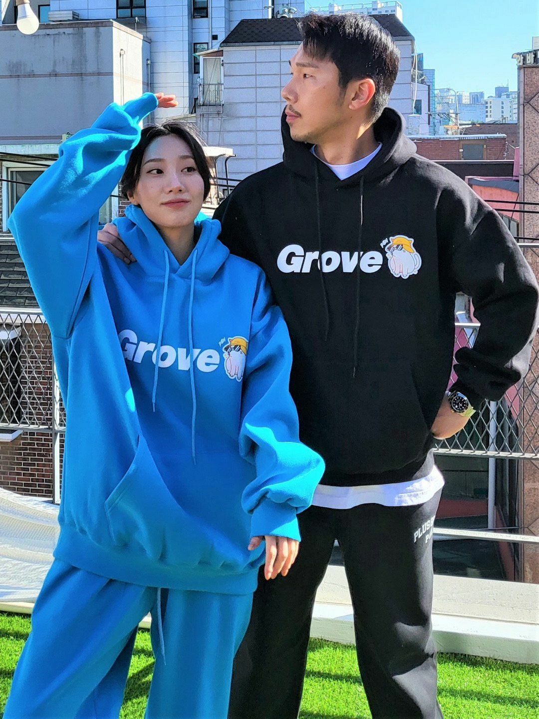 英文字圖案連帽衛衣 PLUS82HIYA-064T