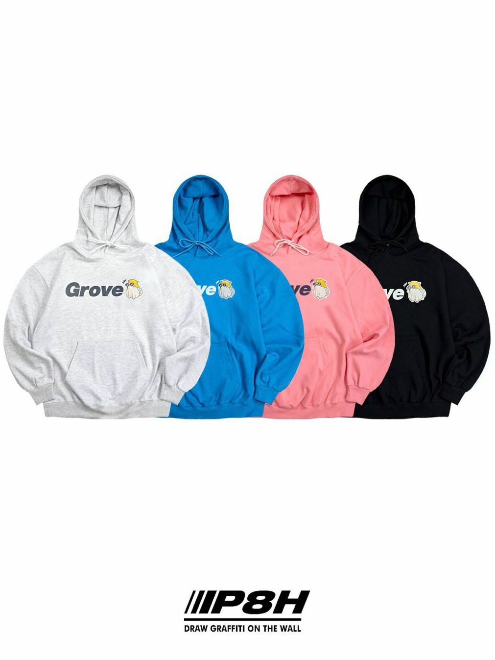 英文字圖案連帽衛衣 PLUS82HIYA-064T