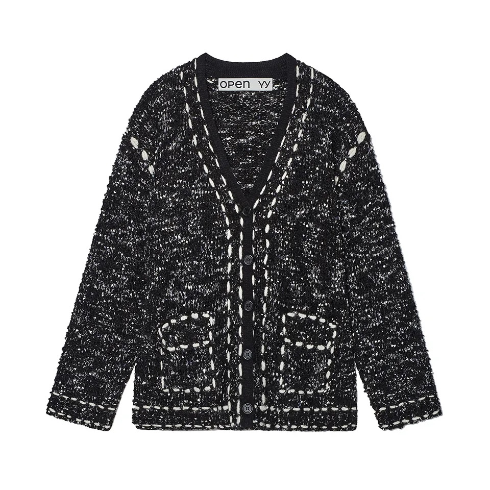 [OPEN YY] TWEED STITCH CARDIGAN