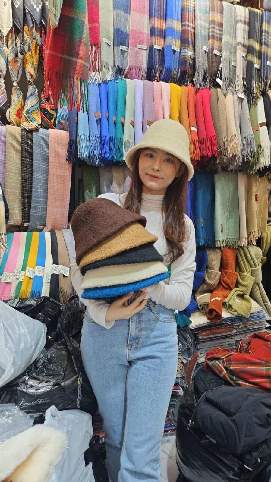 N839 毛呢單色漁夫帽