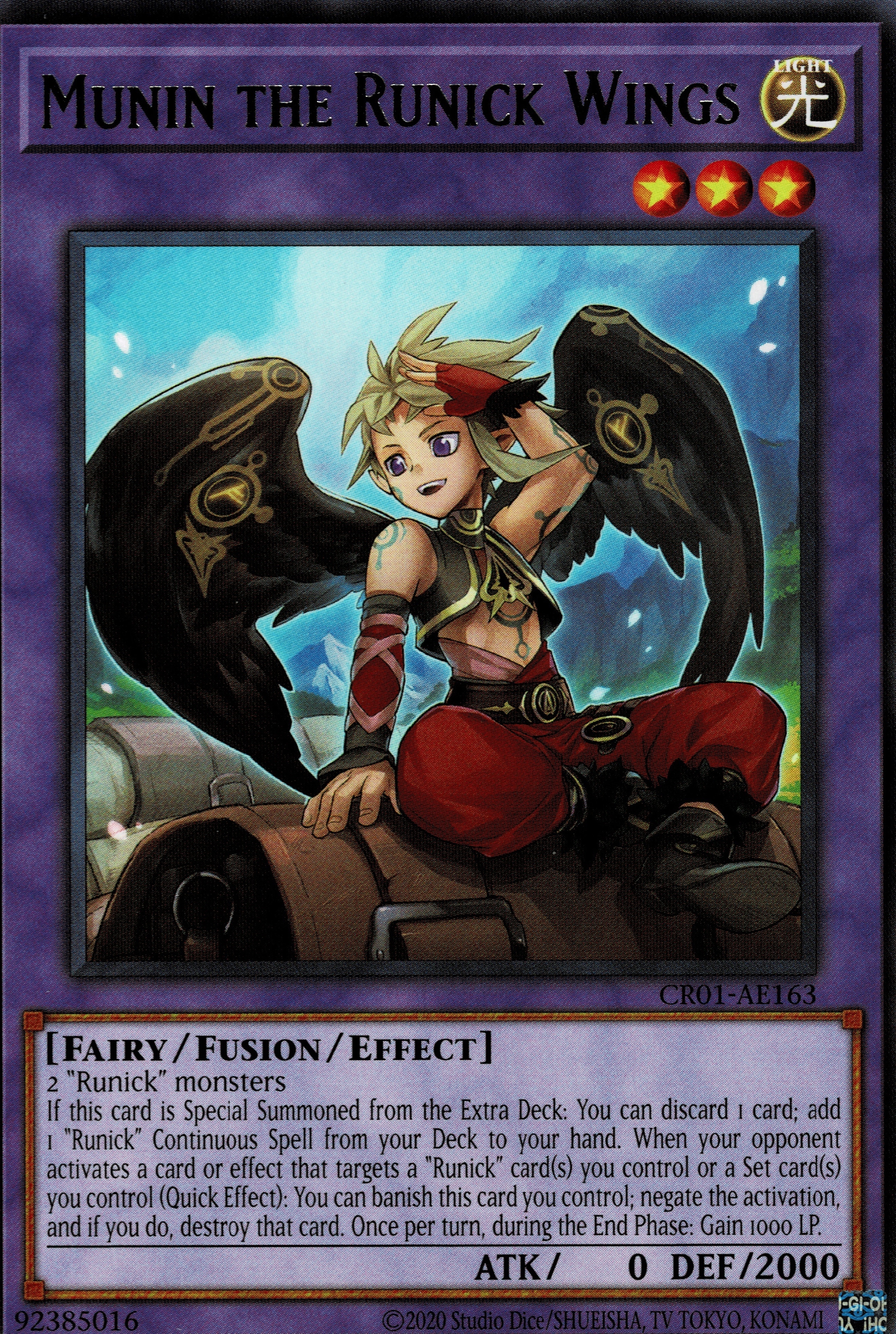 CR01-AE163 Munin the Runick Wings