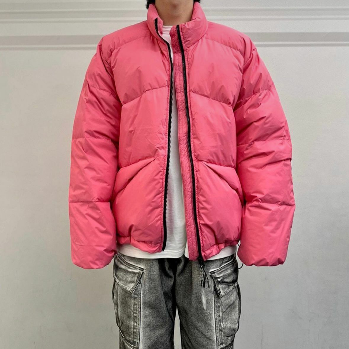 淨色企領拉鍊外套(羽絨) WELL DONE-001JK