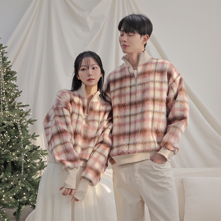 馬海毛半拉鍊上衣/短版上衣 (三色)