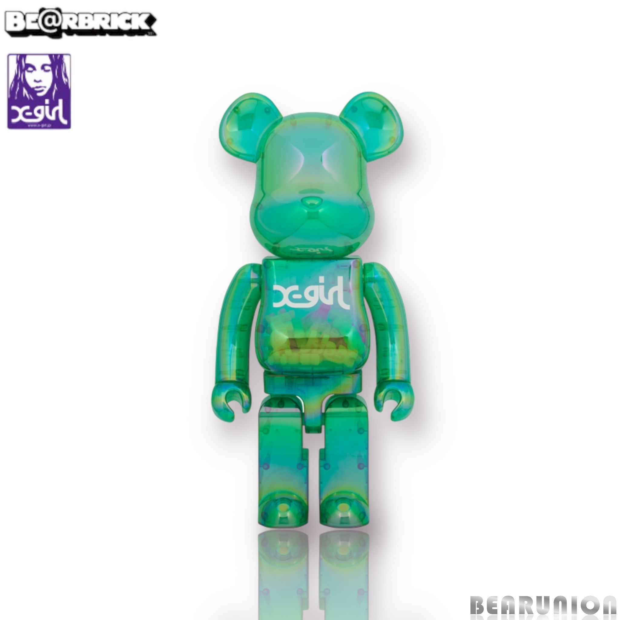 Bearbrick 1000% X-GIRL CLEAR GREEN