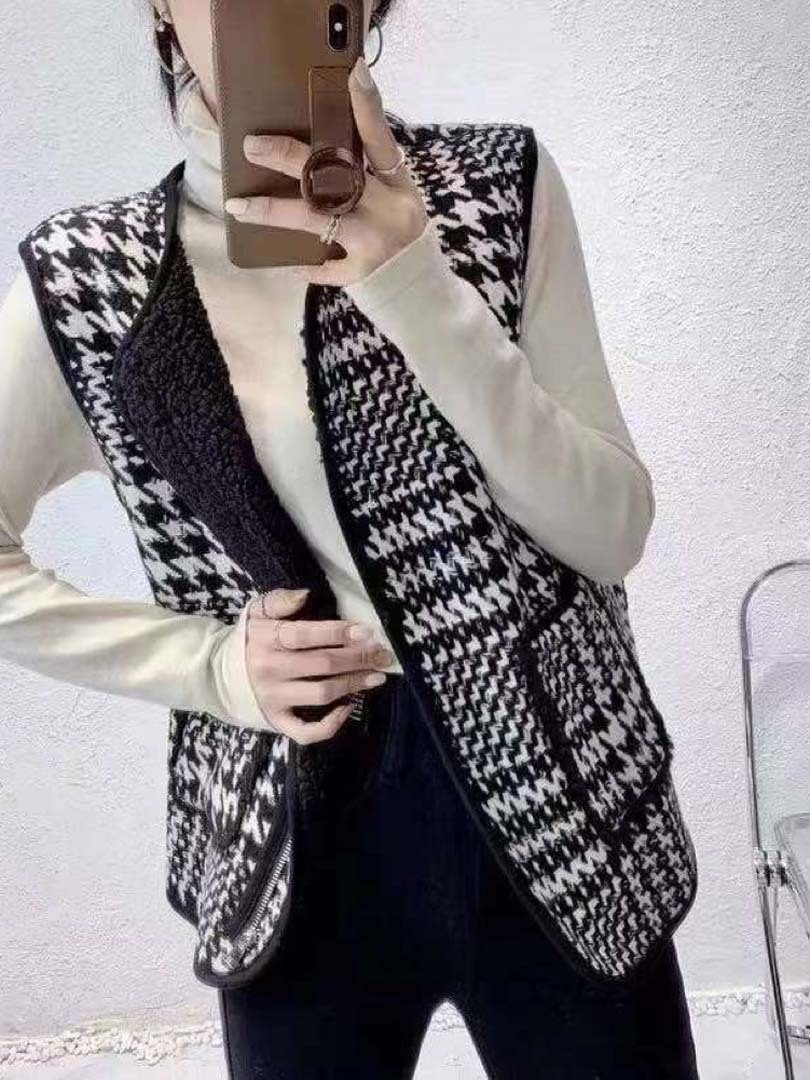 高級感秒上身千鳥格背心 ⚡ 搶手貨  ⚡