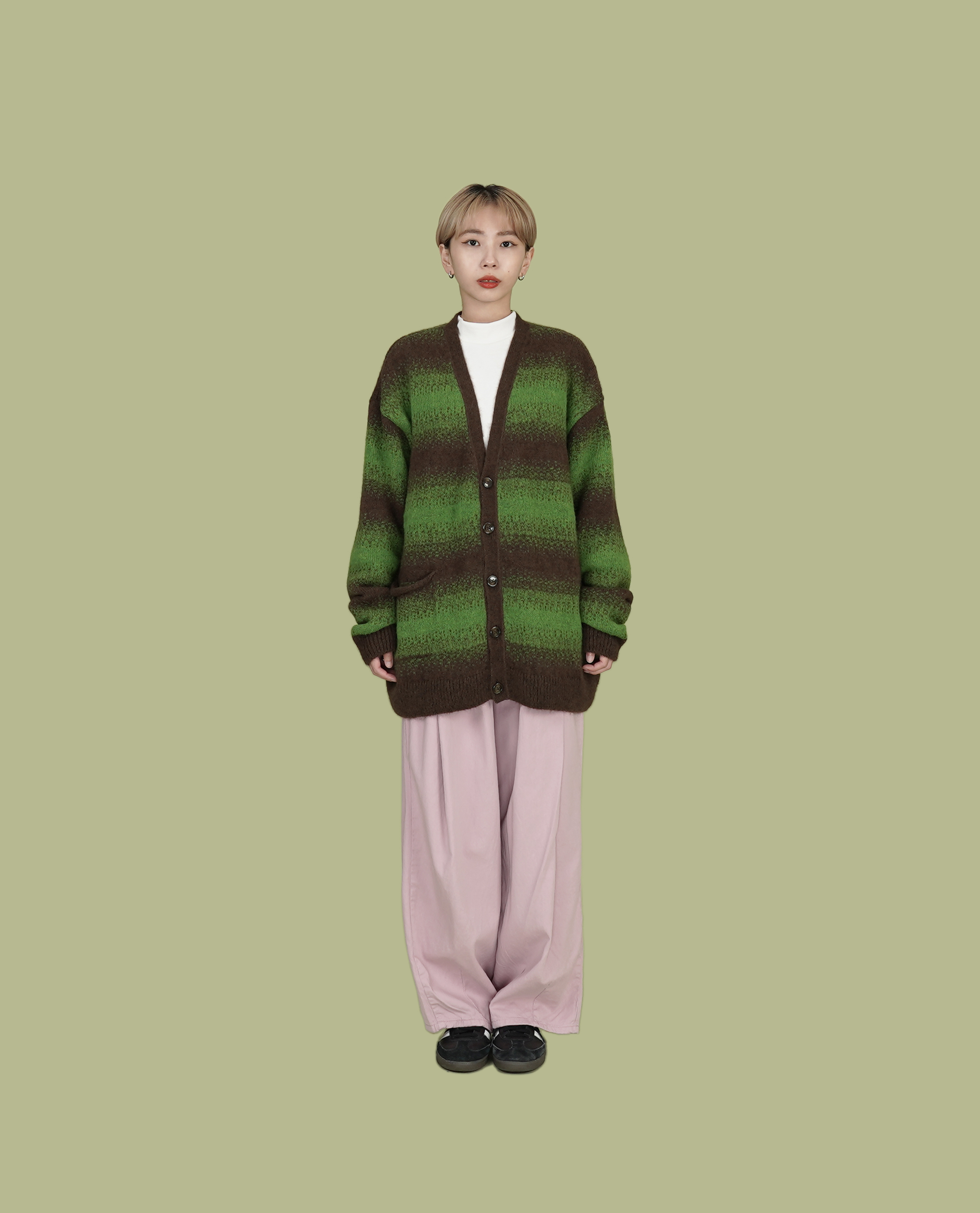 POP TRADING COMPANY Pop Striped Knitted Cardigan - 23FW