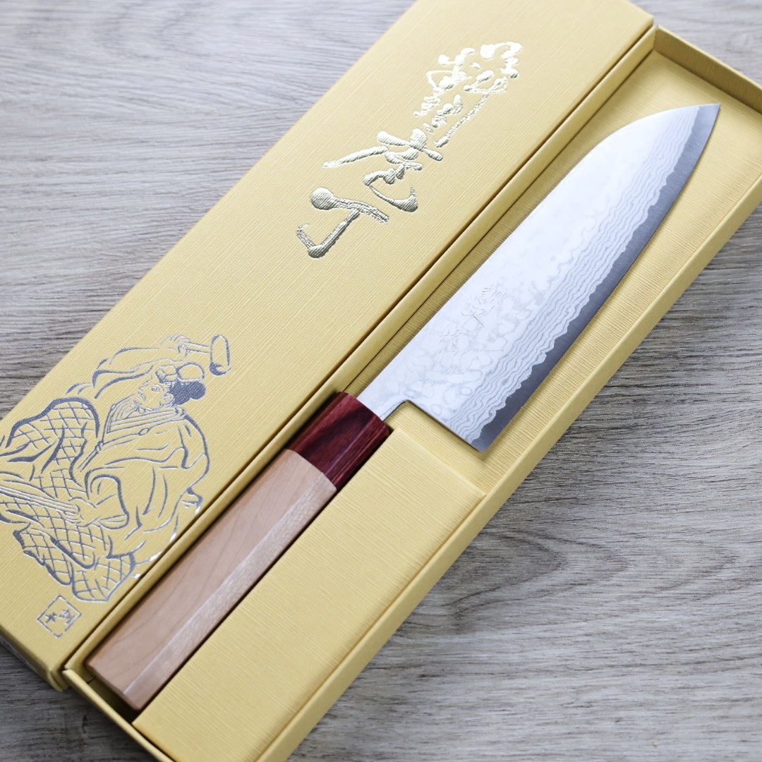 增谷訓生 三德刀 170mm VG10鋼 彩流 和柄