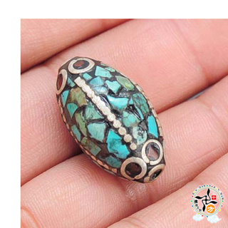 藏式橢圓手工銅珠【十方】141252