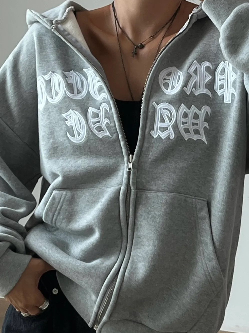 [PROJECT WAVE] GOTHIC HOOD ZIP-UP