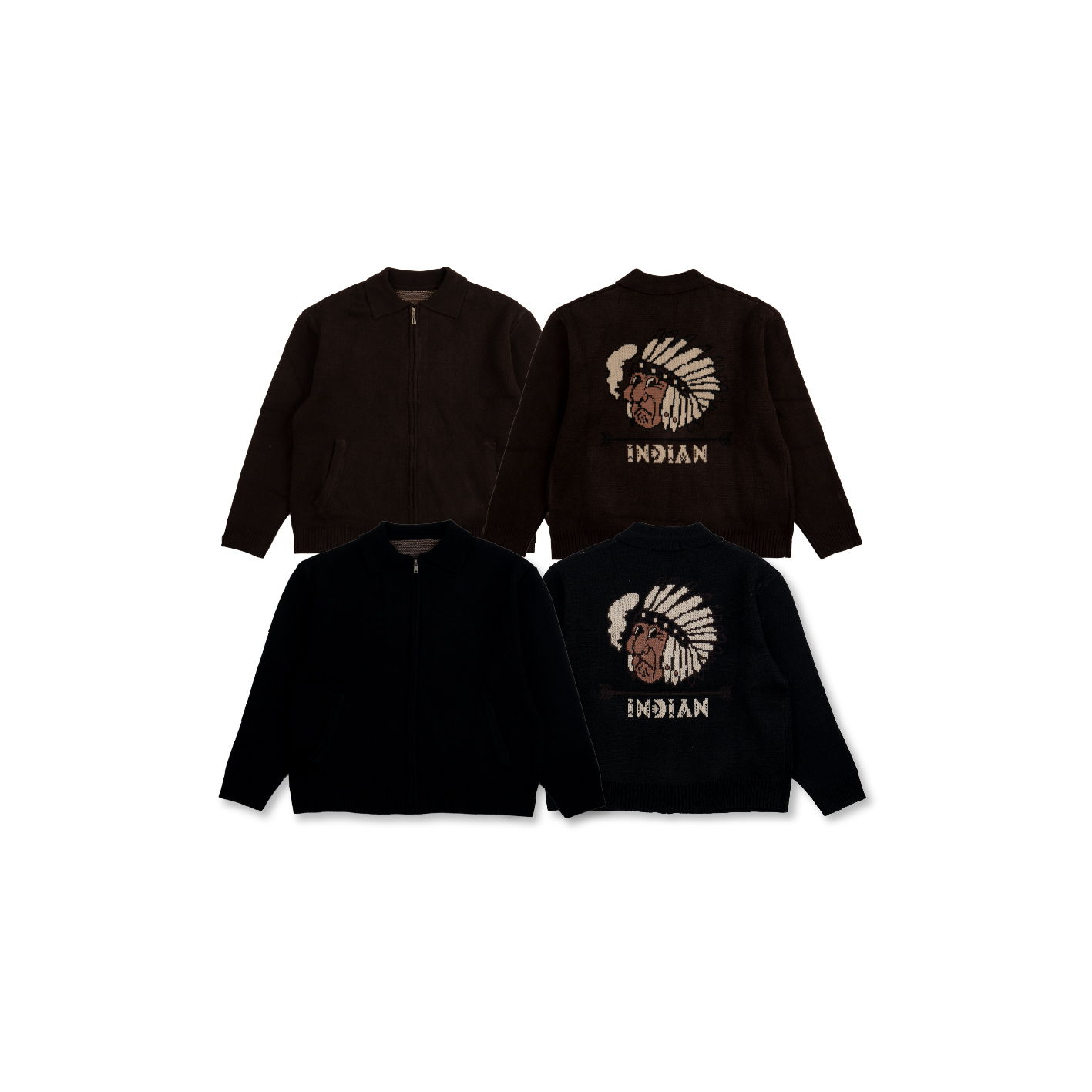 SIMON MADE 印地安系列 印地安酋長 美式 復古 厚實 針織 翻領 外套